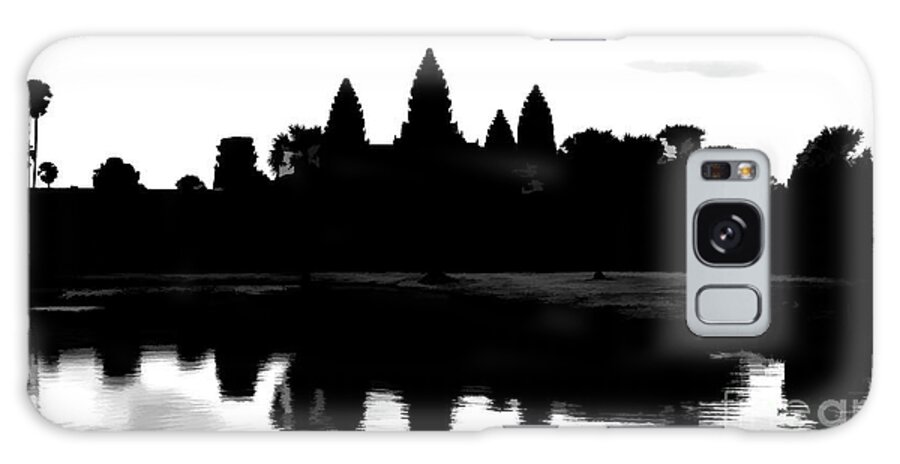 Black Galaxy Case featuring the photograph Angkor Wat Black #1 by Chuck Kuhn