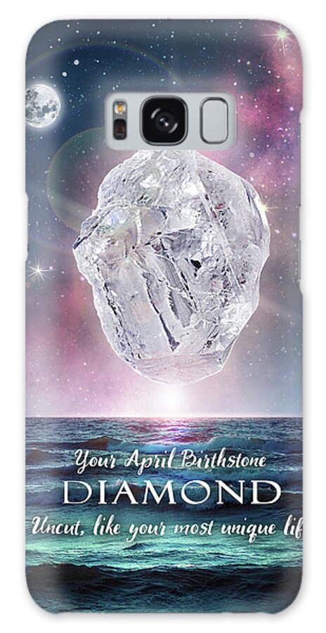 April Galaxy S8 Case featuring the digital art April Birthstone Diamond by Evie Cook
