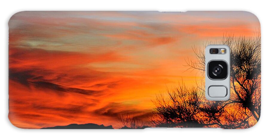  Galaxy Case featuring the photograph Arizona Fire in the Sky #1 by Mark Valentine