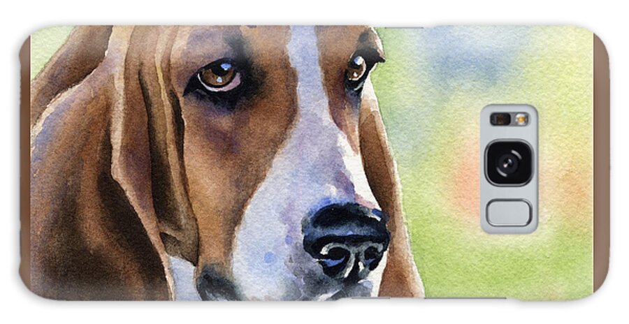 Basset Hound Galaxy Case featuring the painting Basset Hound #5 by David Rogers