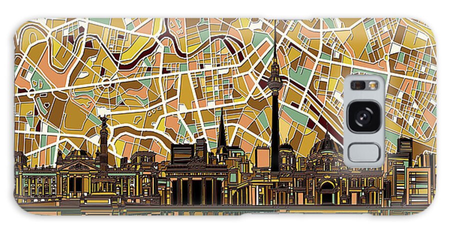Berlin Galaxy Case featuring the digital art Berlin City Skyline Abstract #1 by Bekim M