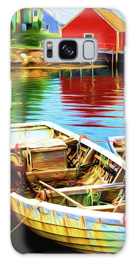 Boats Galaxy Case featuring the painting Boats #1 by Prince Andre Faubert