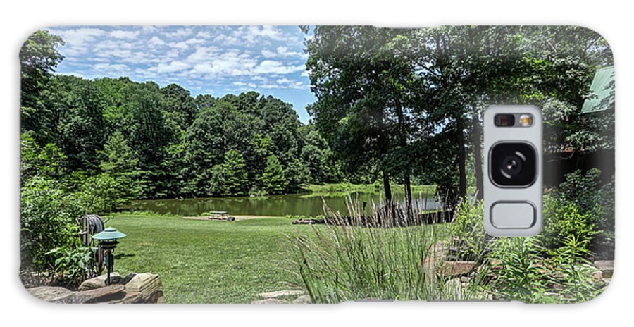 Real Estate Photography Galaxy Case featuring the photograph Burns Rd yard and pond #2 by Jeff Kurtz