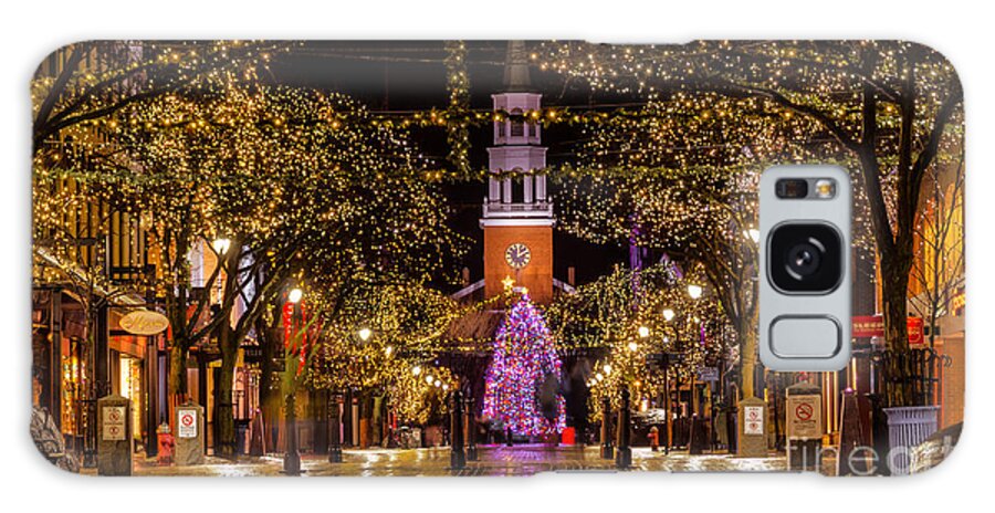 burlington Vermont Galaxy Case featuring the photograph Christmas time on Church Street. #1 by New England Photography