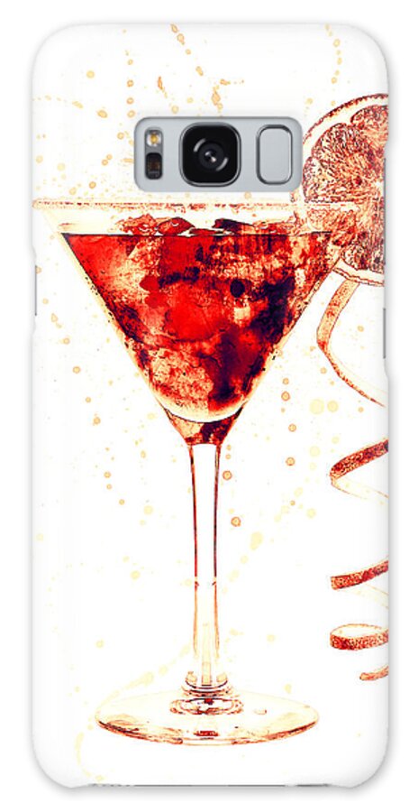 Cocktail Galaxy Case featuring the digital art Cocktail Drinks Glass Watercolor by Michael Tompsett