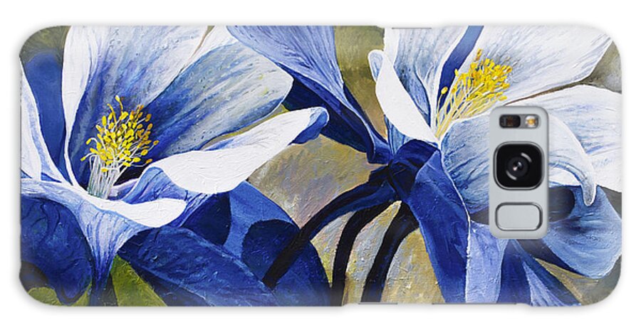 Flower Galaxy Case featuring the painting Colorado Columbines #2 by Aaron Spong