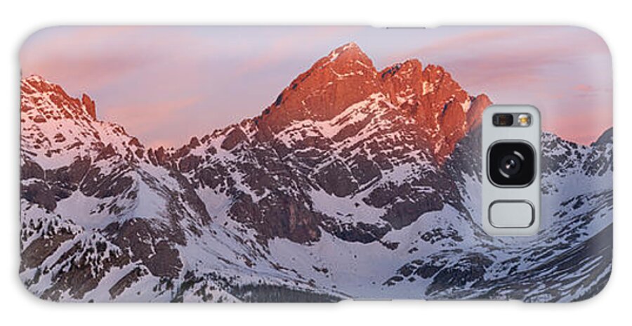 14ers Galaxy Case featuring the photograph Crestone Sunrise Panorama by Aaron Spong