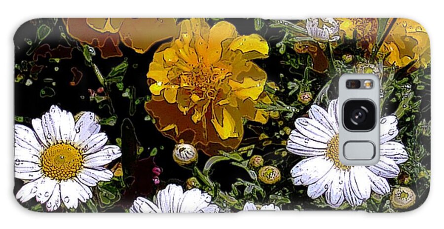 Flowers Galaxy Case featuring the digital art Daisies and Marigolds #1 by Dale  Ford