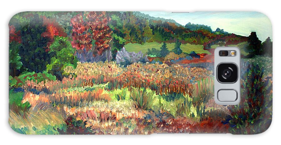 Meadow Galaxy Case featuring the painting Debbi's Meadow, Brattleboro, Vermont #1 by Pamela Parsons