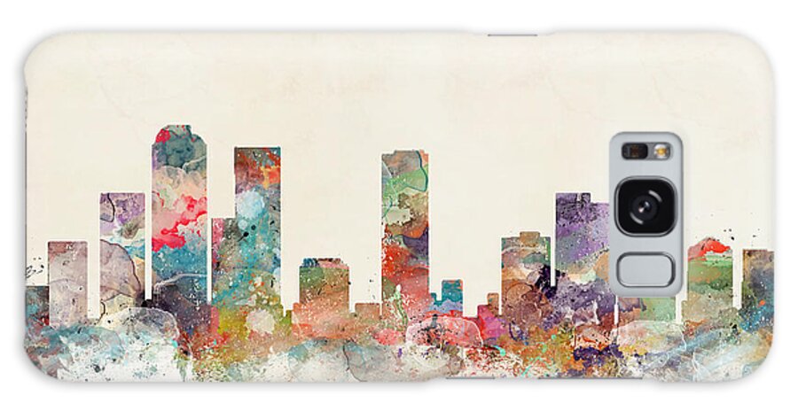 Denver City Skyline Galaxy Case featuring the painting Denver Colorado Skyline #1 by Bri Buckley