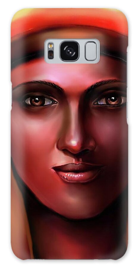 Egyptian Art Galaxy Case featuring the digital art Egyptian Goddess -Hathor #1 by Carmen Cordova