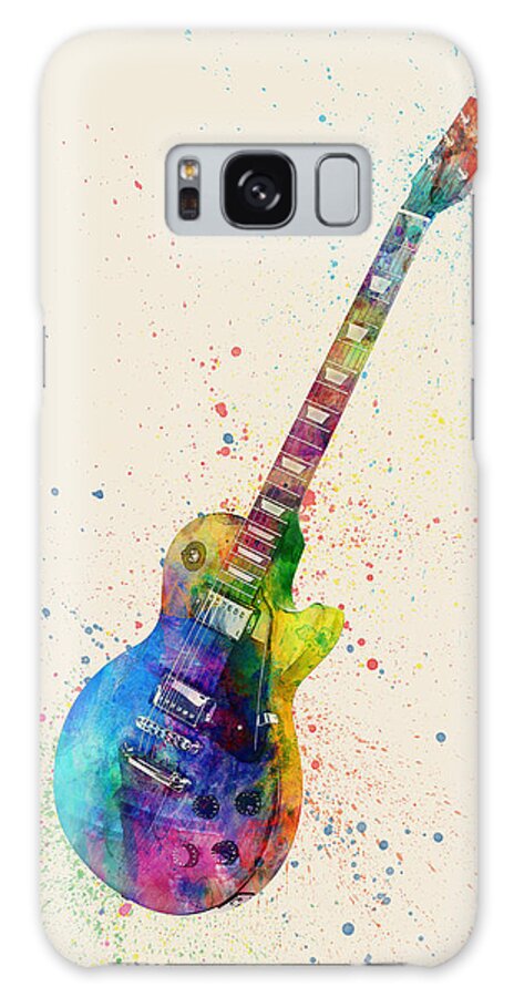 Electric Guitar Galaxy Case featuring the digital art Electric Guitar Abstract Watercolor #1 by Michael Tompsett