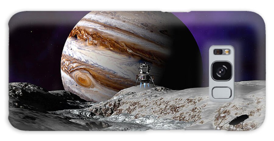 Lander Galaxy Case featuring the digital art Falcon Over Europa by David Robinson