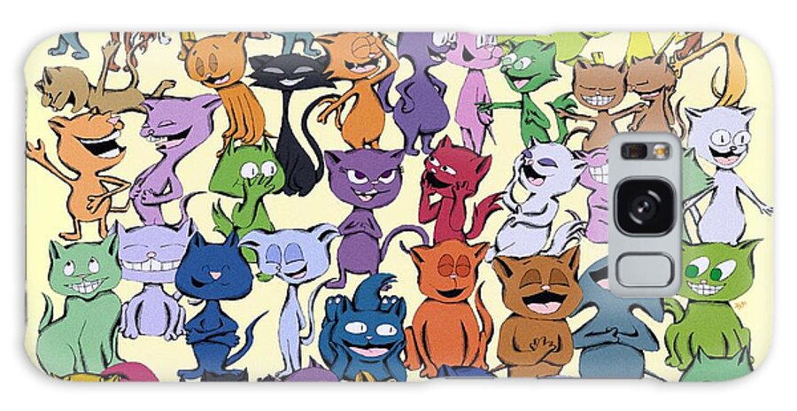 Animal Galaxy Case featuring the digital art Fifty Happy Cats #1 by Pet Serrano