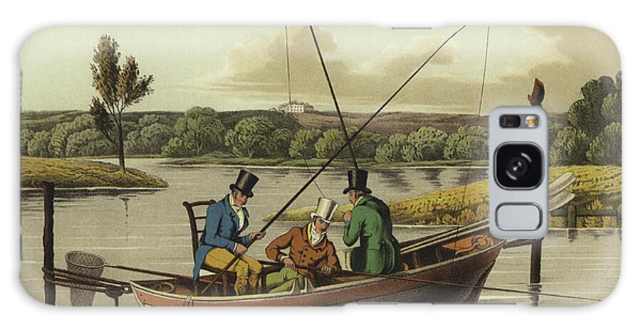 Fishing In A Punt Galaxy Case featuring the painting Fishing in a Punt by Henry Thomas Alken