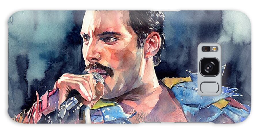 Freddie Galaxy Case featuring the painting Freddie Mercury portrait #1 by Suzann Sines