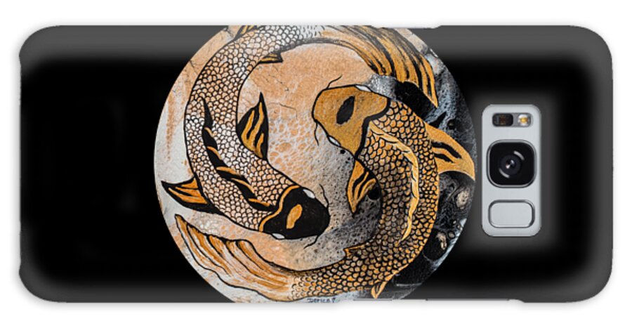 Yin And Yang Galaxy Case featuring the painting Golden Yin and Yang by Darice Machel McGuire