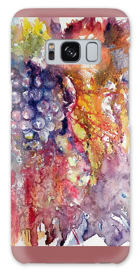 Violet Galaxy Case featuring the painting Grapes #1 by Kovacs Anna Brigitta