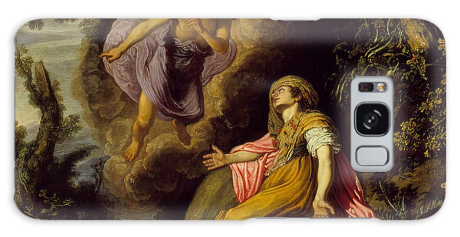 Angel Galaxy Case featuring the painting Hagar and the Angel by Pieter Lastman