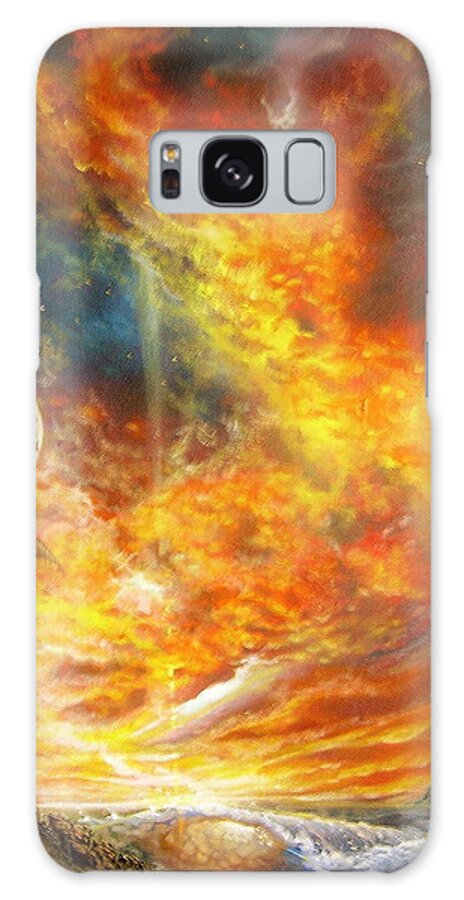Hawaii Sunset Galaxy Case featuring the painting Hawaii Sunset #3 by Leland Castro