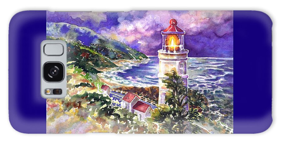 Ann Nicholson Galaxy S8 Case featuring the painting Heceta Head lighthouse by Ann Nicholson