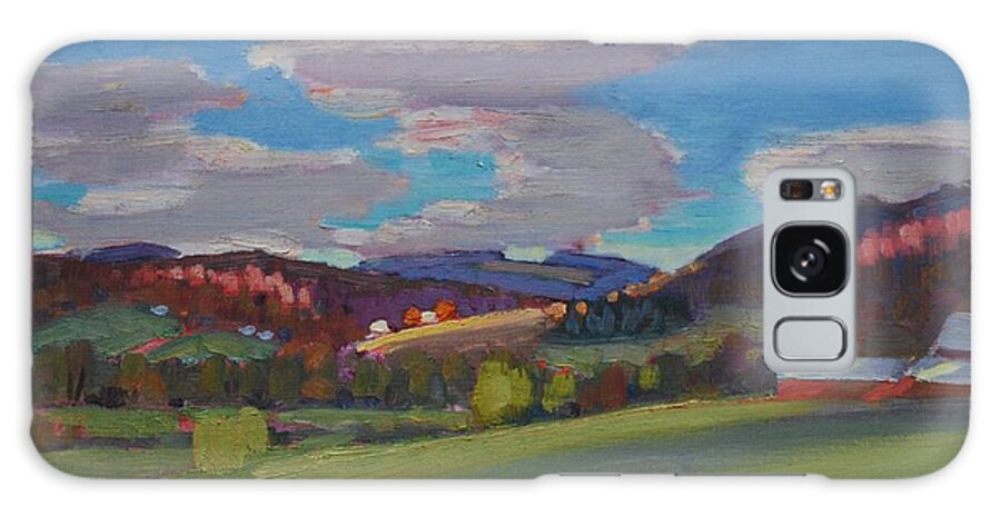 Red Barns Galaxy S8 Case featuring the painting Hills Of Upstate New York #1 by Len Stomski
