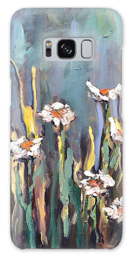 Floral Galaxy Case featuring the painting Impasto Daisies #1 by Donna Tuten
