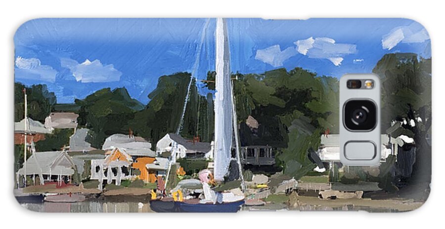 Annisquam Galaxy Case featuring the painting Kanga In Lobster Cove #1 by Melissa Abbott
