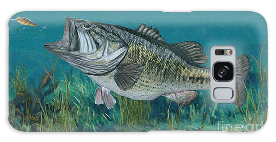 Bass Galaxy S8 Case featuring the digital art Largemouth Bass #1 by Walter Colvin