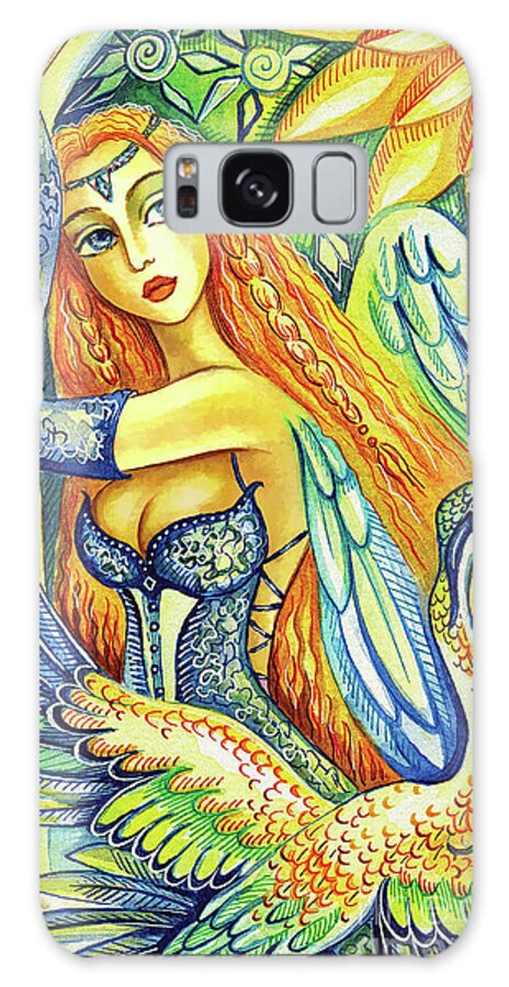 Bird Fairy Galaxy Case featuring the painting Fairy Leda and the Swan by Eva Campbell