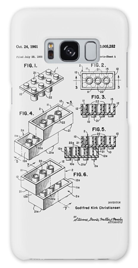 Lego Galaxy Case featuring the photograph Lego Toy Building Brick Patent #1 by Chris Smith