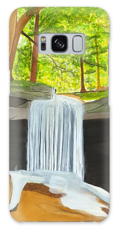 Waterfall Galaxy Case featuring the painting Little Waterfall by David Bartsch