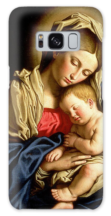 Mary Galaxy Case featuring the painting Madonna and Child by Il Sassoferrato
