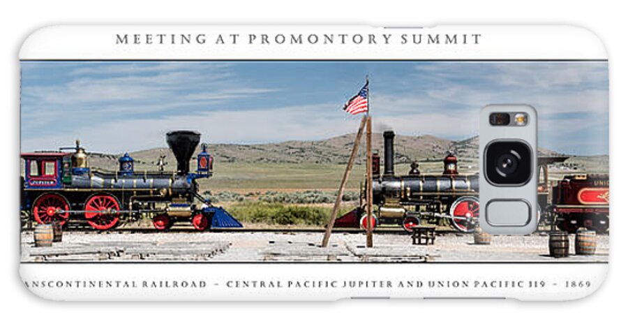 Train Galaxy Case featuring the photograph Meeting at Promontory Summit #1 by Dennis Hammer
