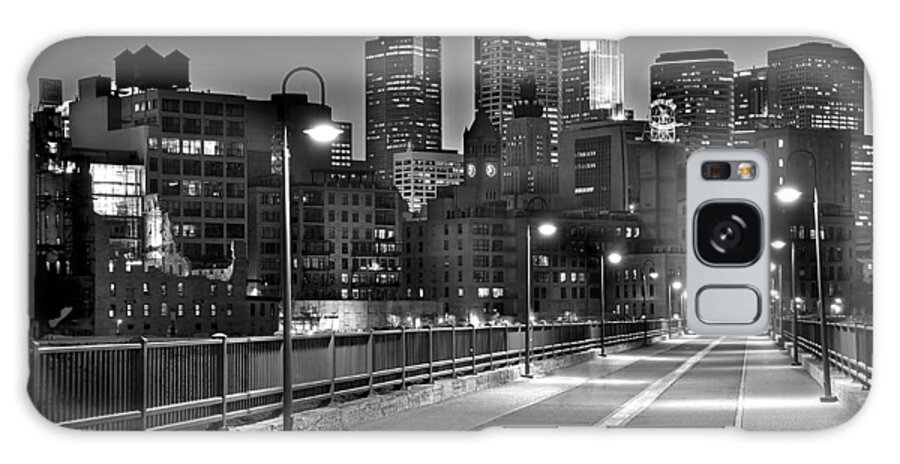 Minneapolis Skyline Galaxy Case featuring the photograph Minneapolis Skyline from Stone Arch Bridge by Jon Holiday