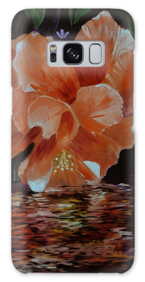 Flowers Galaxy Case featuring the painting My Hibiscus #1 by Arlen Avernian - Thorensen