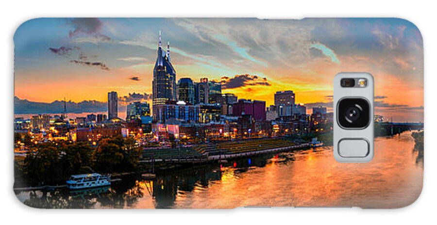 At&t Galaxy Case featuring the photograph Nashville skyline panorama #1 by Brett Engle