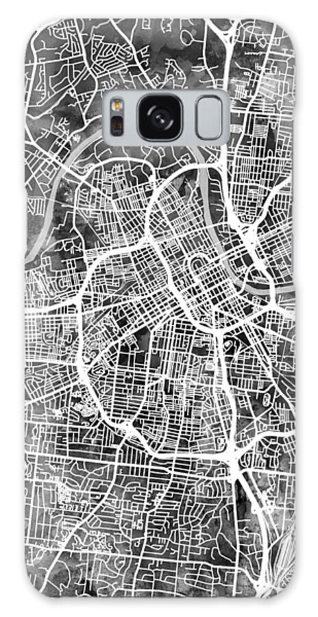 Nashville Galaxy Case featuring the digital art Nashville Tennessee City Map #1 by Michael Tompsett