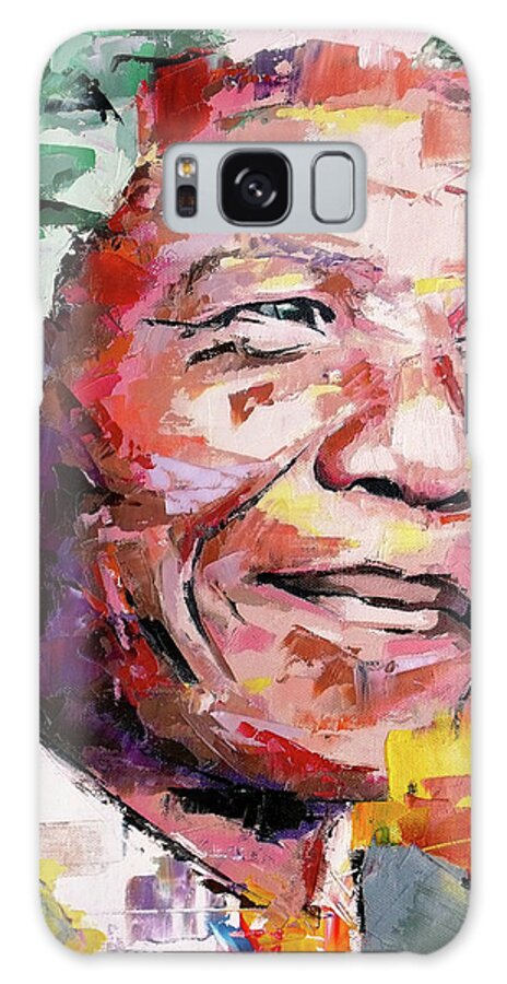 Nelson Galaxy Case featuring the painting Nelson Mandela by Richard Day
