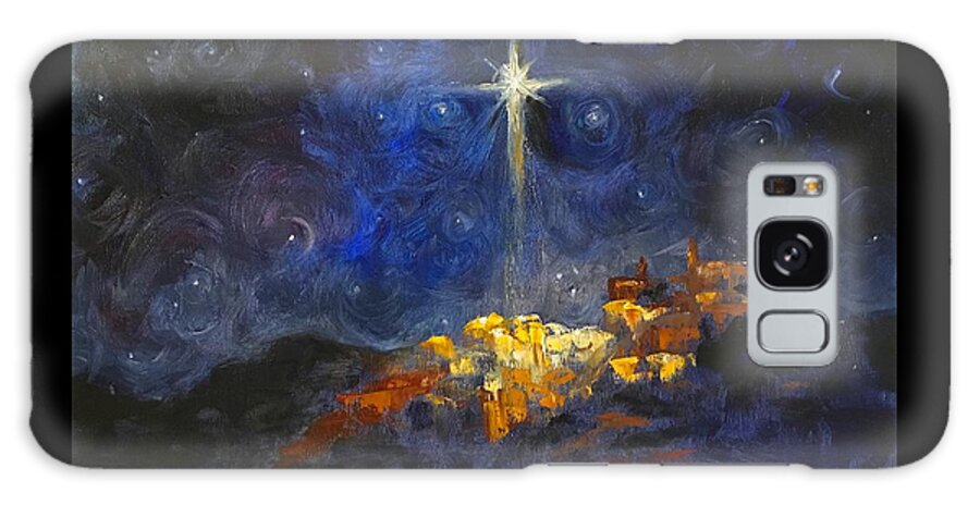 Bethlehem Galaxy Case featuring the painting O Little Town of Bethlehem by Carol Sheli Cantrell