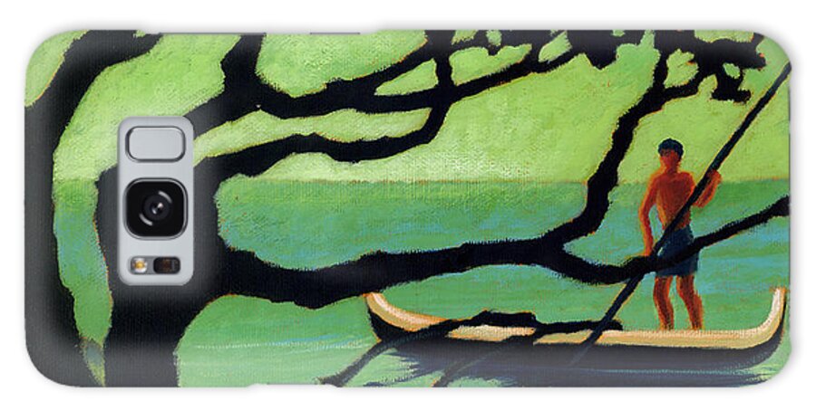 Hawaii Galaxy Case featuring the painting Outrigger #1 by Angela Treat Lyon