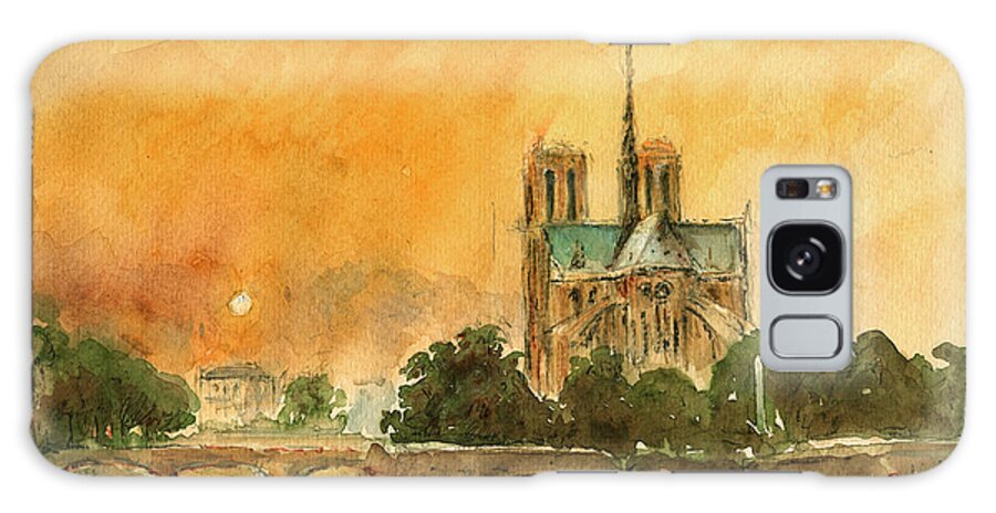 Paris Art Galaxy Case featuring the painting Paris Notre Dame by Juan Bosco
