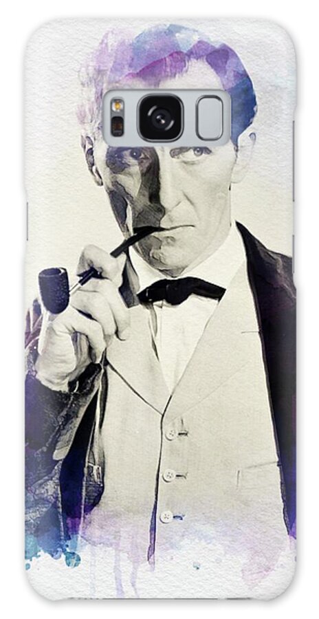 Peter Galaxy Case featuring the digital art Peter Cushing as Sherlock Holmes #1 by Esoterica Art Agency
