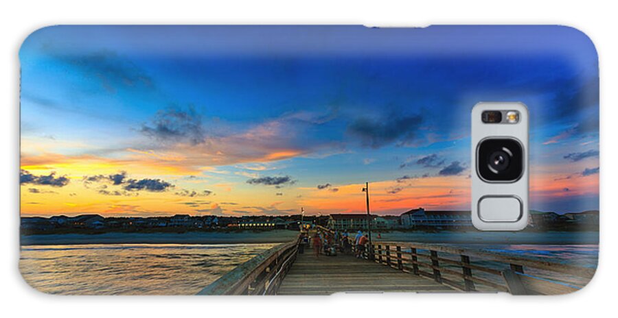 Oak Island Galaxy Case featuring the photograph Pier View Sunset #1 by Nick Noble