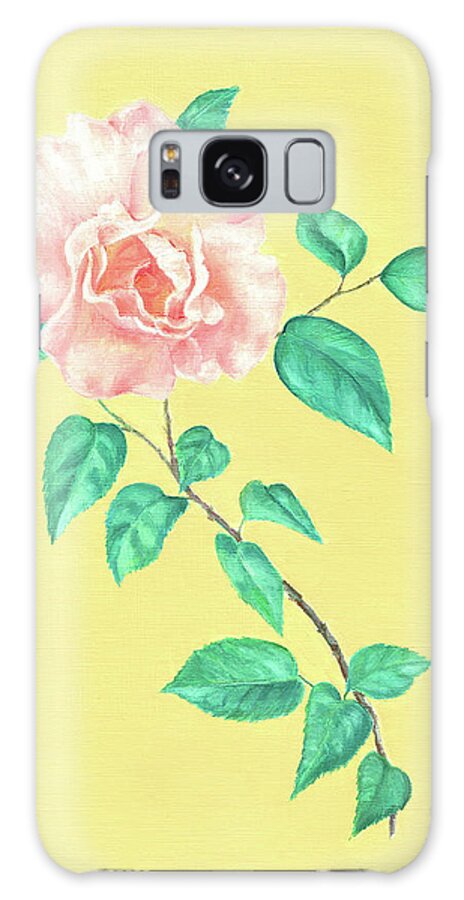 Rose Galaxy Case featuring the painting Pink Rose #2 by Elizabeth Lock