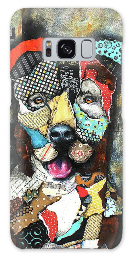Pitbull Galaxy Case featuring the mixed media Pit Bull by Patricia Lintner