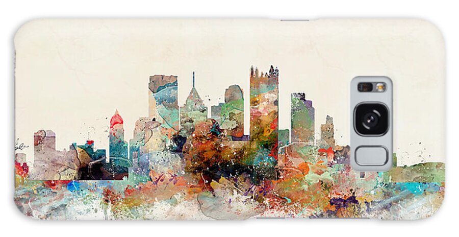 Pittsburgh Galaxy Case featuring the painting Pittsburgh Pennsylvania Skyline #1 by Bri Buckley