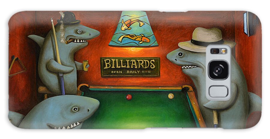 Billiards Galaxy Case featuring the painting Pool Sharks #1 by Leah Saulnier The Painting Maniac