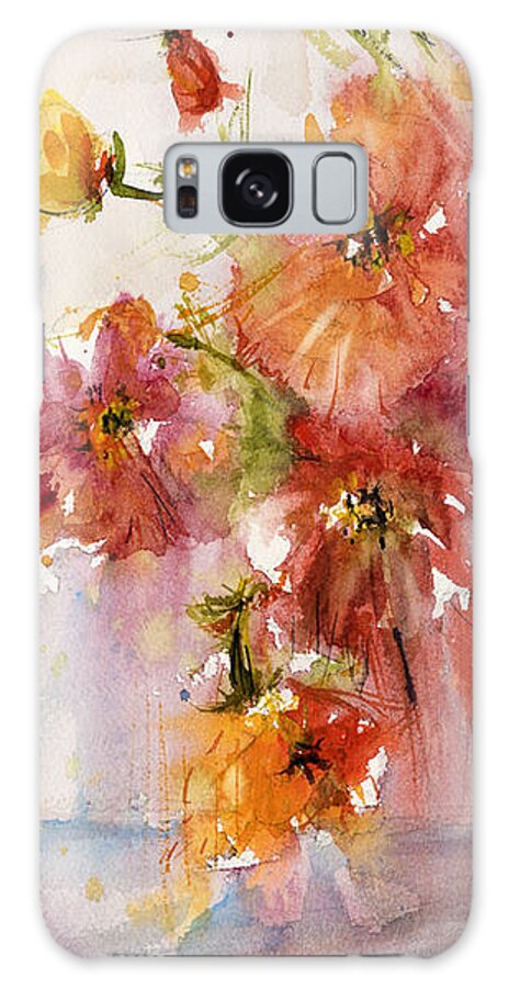 Flower Galaxy Case featuring the painting Poppies by Judith Levins