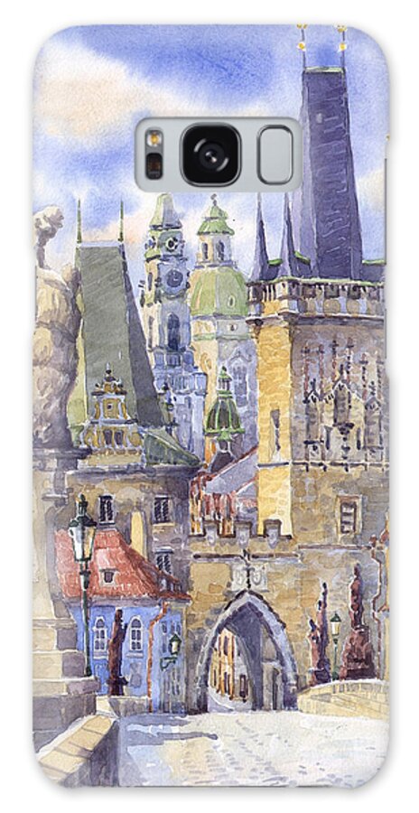 Watercolour Galaxy S8 Case featuring the painting Prague Charles Bridge #3 by Yuriy Shevchuk